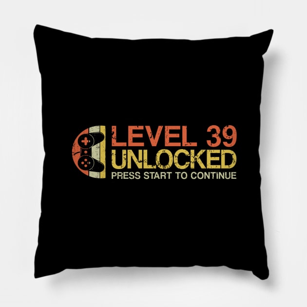 Level 39 Unlocked Video Gamer Pillow by dashawncannonuzf