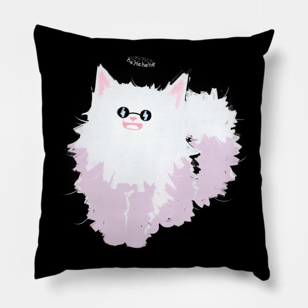 Hehe Gojo Cat Pillow by BoxTrotDoggo