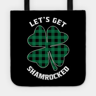 Let's Get Shamrocked Green Plaid Funny St. Patrick's Day Tote