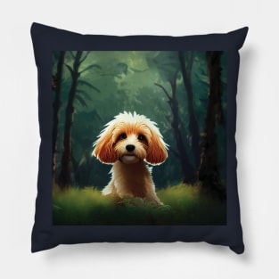 Cocker Spaniel puppy dog in the woods Pillow