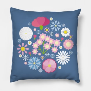 flovers in cirkl Pillow