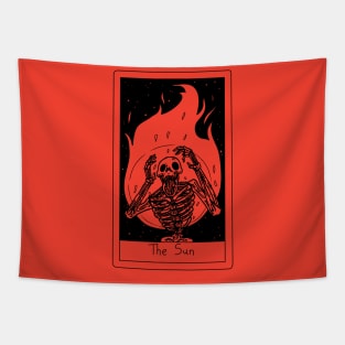 skeleton on fire Tapestry