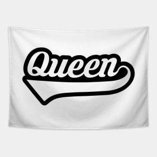 Queen Black and White (Outlined In Black With Tail) Tapestry