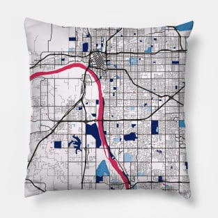 Tulsa - United States MilkTea City Map Pillow