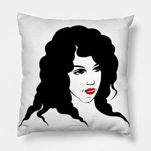 Lady with Red Lipstick Pillow