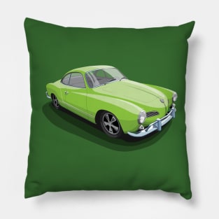 karmann ghia in light green Pillow