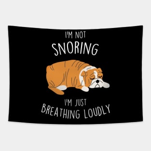 English Bulldog Not Snoring Dog Tapestry