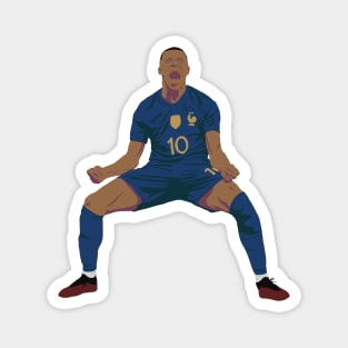 Kylian Mbappe scream celebration minimalist illustration Magnet