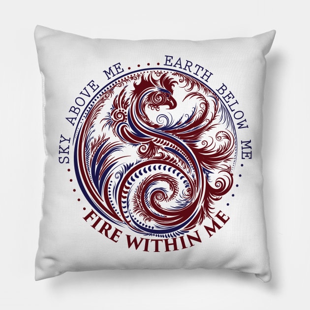 Sky Above Me Earth Below Me Fire Within Me - Yin Yang Dragon Swirl Pillow by ArvyArt