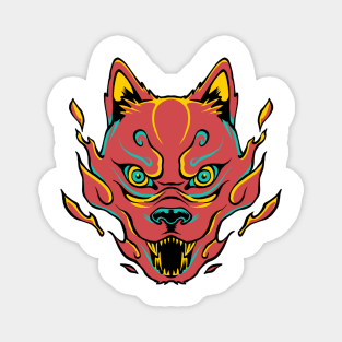 Flame Wolf Magnet