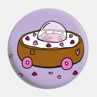 Valentine's Day Donut Car with Heart Sprinkles (Purple) Pin