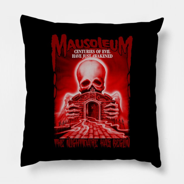 Mausoleum, Classic Horror, (Version 2) Pillow by The Dark Vestiary