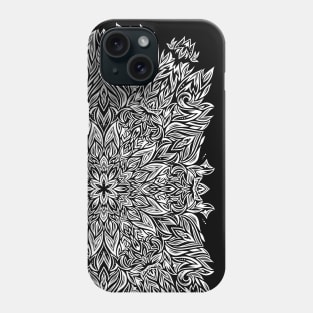 Black and White Leafy Nature Mandala Phone Case