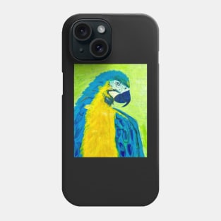 Acrylic painting of a colorful parrot Phone Case