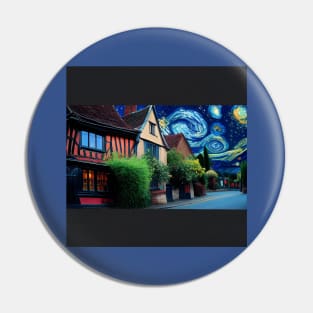 Starry Night Over Godric's Hollow Pin