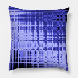 Plaid Cross Hatch Design - Blue Pillow