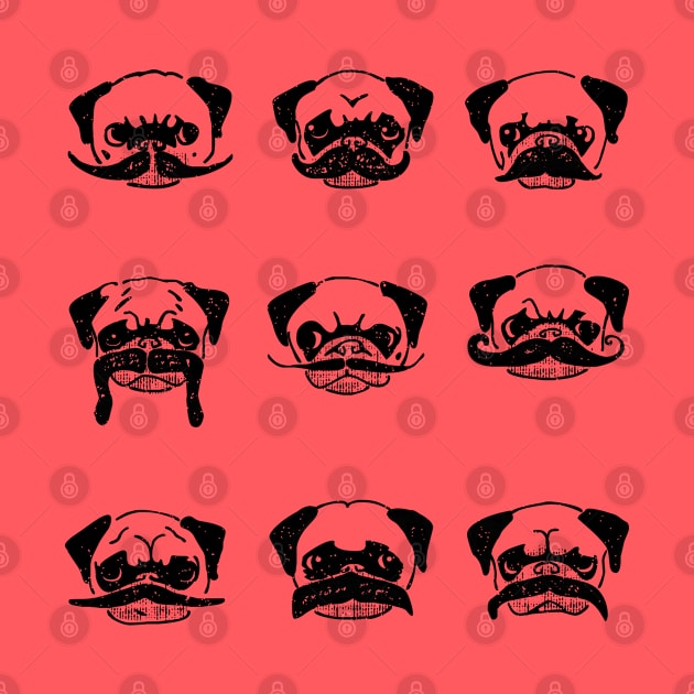 Moustaches of The Pug by huebucket