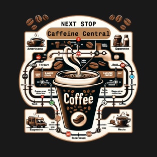 NYC Espresso Express: NYC Subway Coffee Map T-Shirt