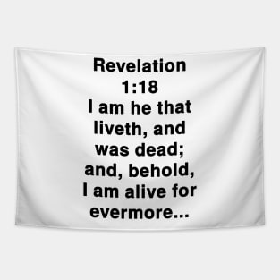 Revelation 1:18 KJV Bible Verse typography Tapestry