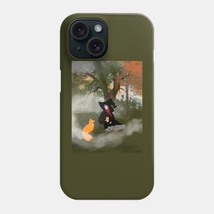 Woodland Witch with takeaway coffee Phone Case
