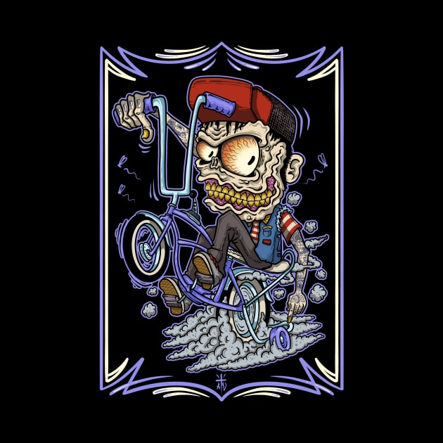 wheelie Monster bike by Il villano lowbrow art