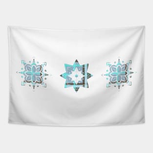 Light blue tartan stars Tapestry