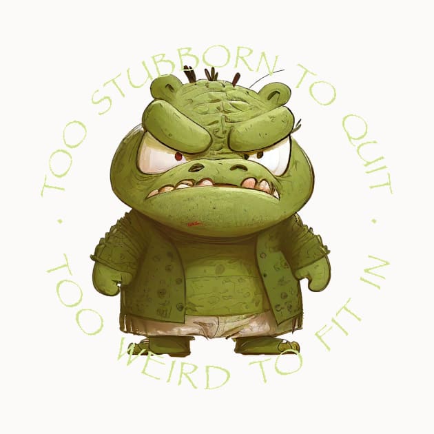 Crocodile Too Stubborn To Quit Too Weird To Fit In Cute Adorable Funny Quote by Cubebox