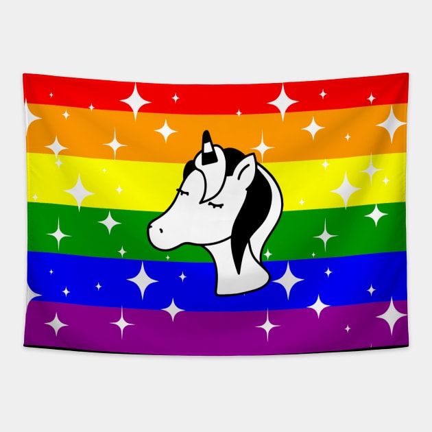 Gay Sparkle Unicorn Tapestry by elizabethtruedesigns