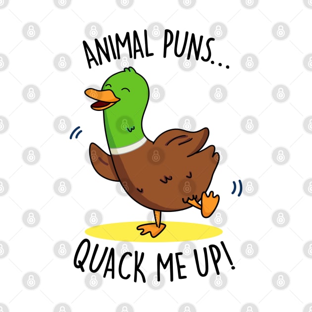 Animal Puns Quack Me Up Cute Duck Pun by punnybone