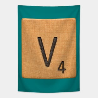 Scrabble Tile 'V' Tapestry