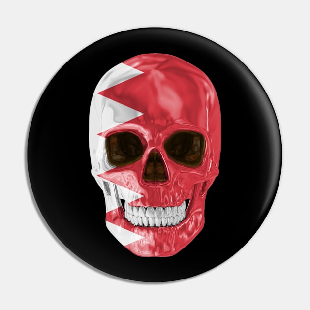 Bahrain Flag Skull - Gift for Bahraini With Roots From Bahrain Pin by Country Flags