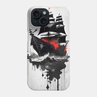 Ink Style Pirate Ship Phone Case