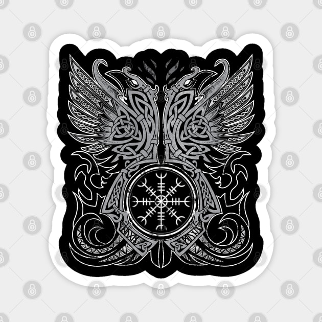 Huginn & Muninn, Odin's Ravens Magnet by celtichammerclub