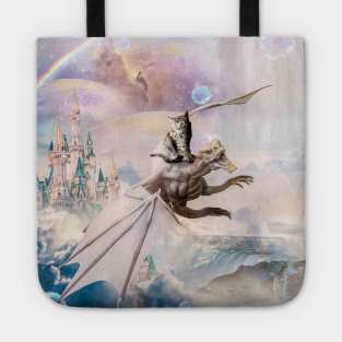 Space Cat Riding Flying Dragon Tote