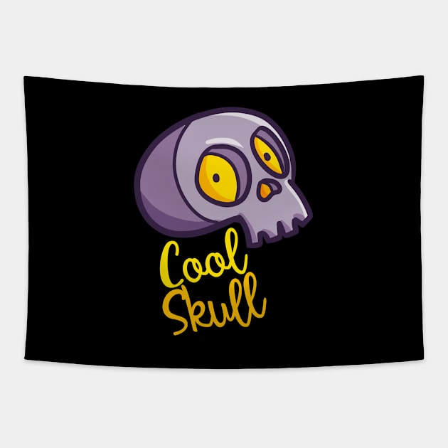 Funny scary purple skull Tapestry by Jocularity Art