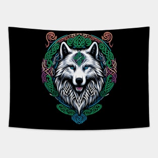 Celtic Wolf  - Wolf  Head Tapestry