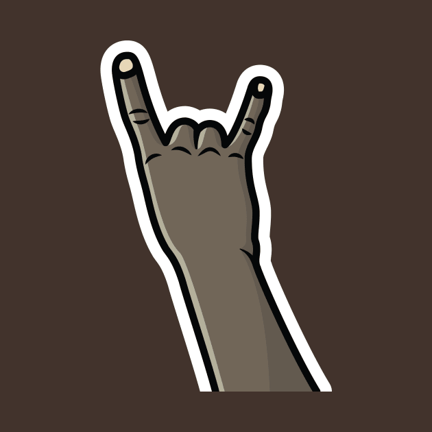 Rock Sign Hand Gesture Sticker vector illustration. People hand objects icon concept. Horns gesture grunge composition sticker vector design. by AlviStudio