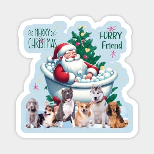 Merry Christmas Furry Friends Magnet