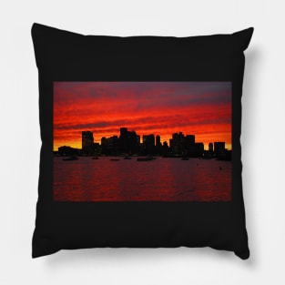 Boston City Sunset Pillow