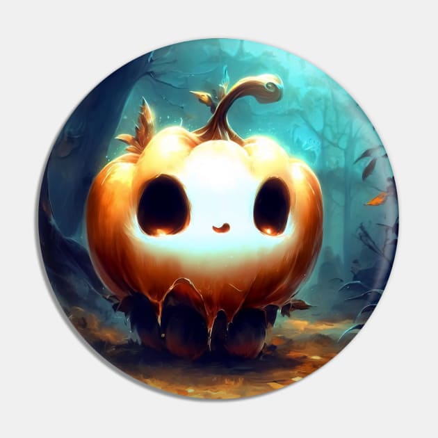 Cute spooky pumpkin Pin by TomFrontierArt