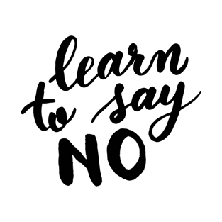 Learn to say no - black and white T-Shirt