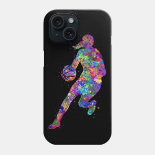 Basketball player girl watercolor Phone Case