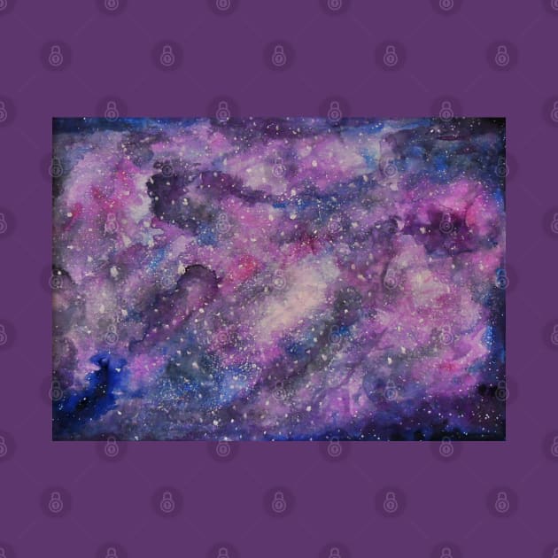 Watercolor Galaxy | Watercolor Space | Purple + Pink Galaxy by Tilila