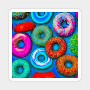 Colorful Donuts Teal Magnet