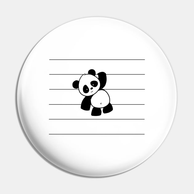 Cute Chilling Little Kawaii Baby Panda Bear Pin by SkizzenMonster