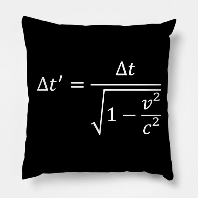 time dilation, special relativity and physics Pillow by NoetherSym