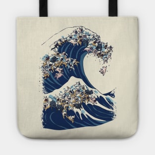 The Great Wave of French Bulldog Tote