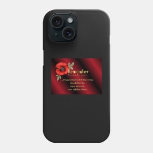 Remember Veterans Poppy Phone Case