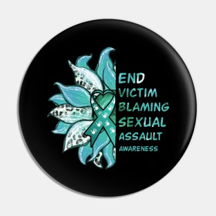 End Victim Blaming Sexual Assault Awareness Daisy Pin