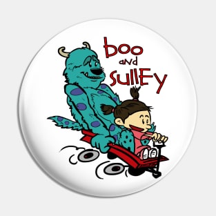 Boo and Sulley as Calvin and Hobbes Pin